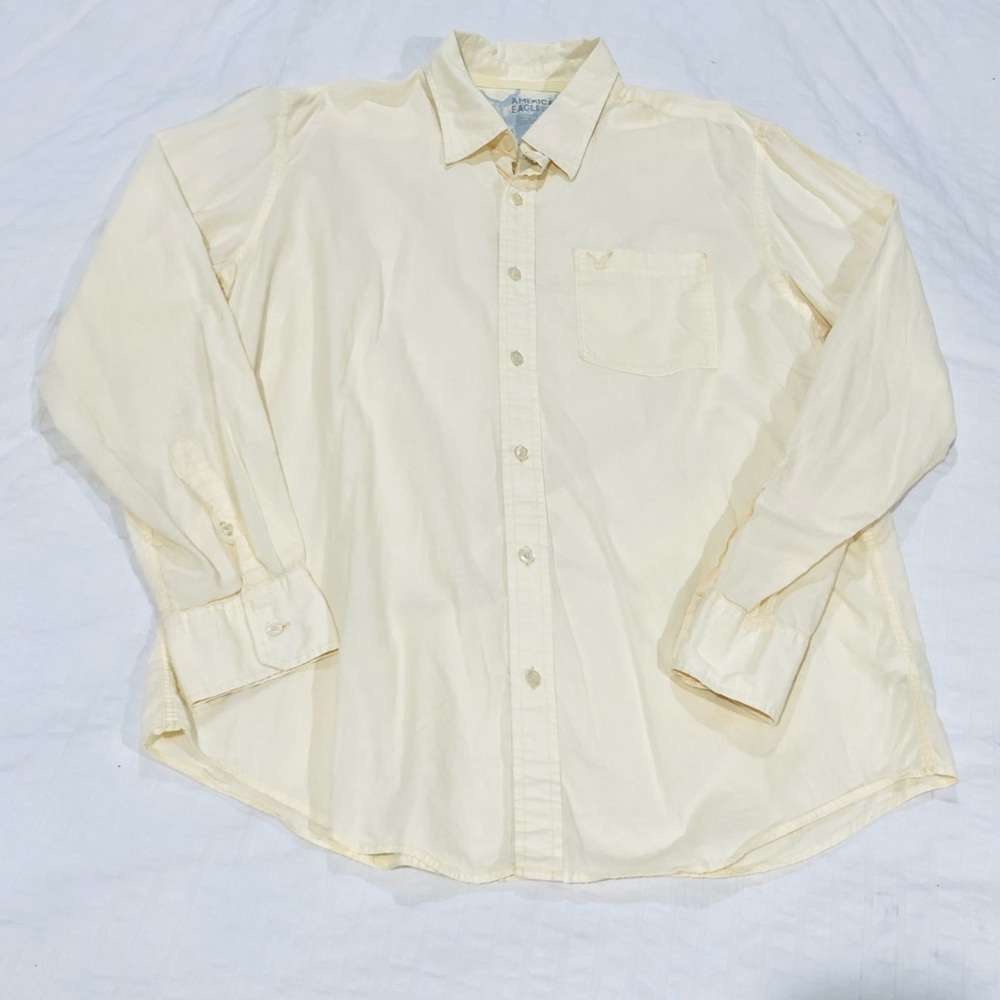 American Eagle Outfitters Men’s Yellow Button Down Shirt - XL